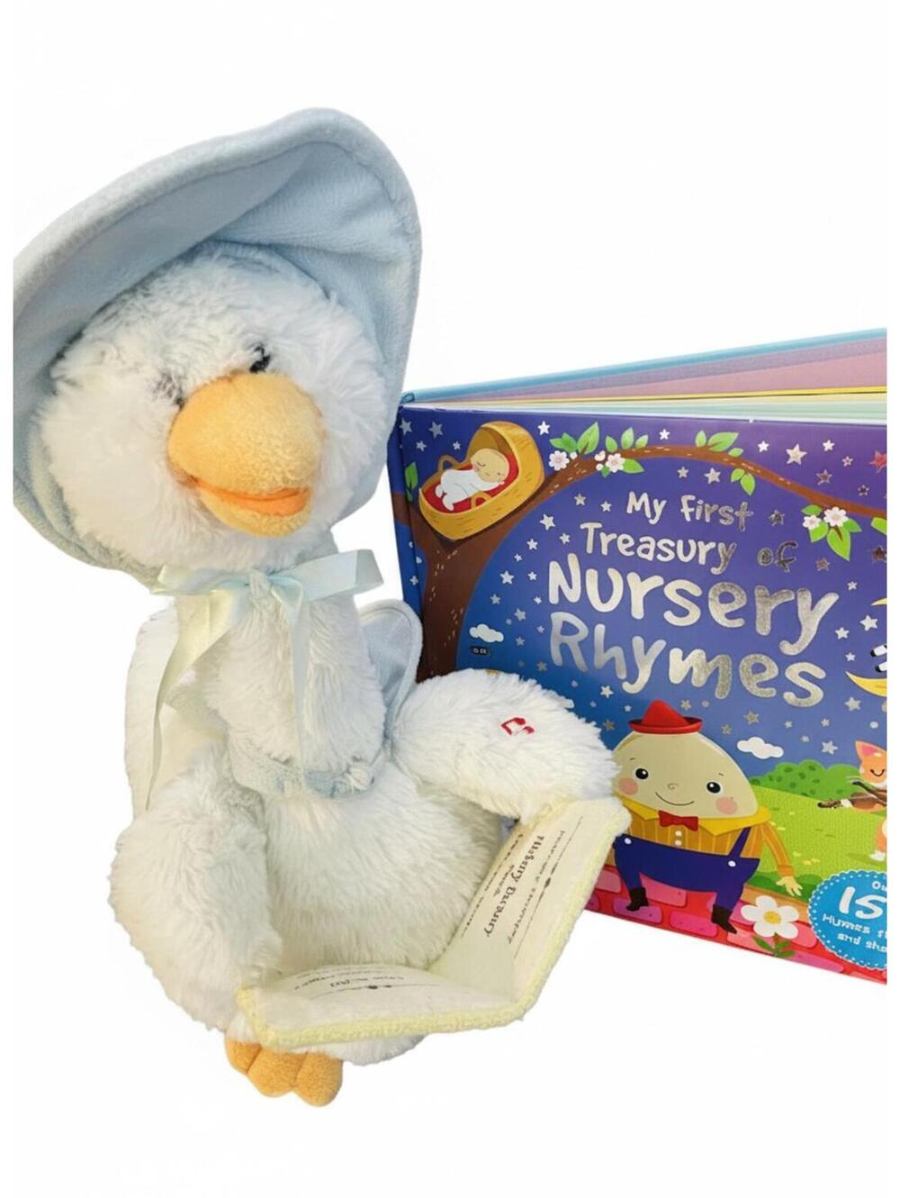 Cuddle Barn Vintage Animated Plush Mother Goose Read Along w/Nursery Rhymes Book